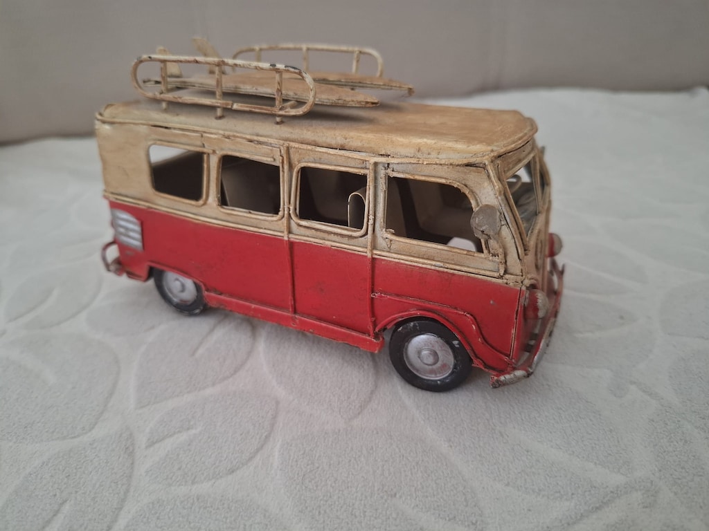 Dekoratif Metal Minibüs Vintage Vosvos TENEKE KARAVAN - 11