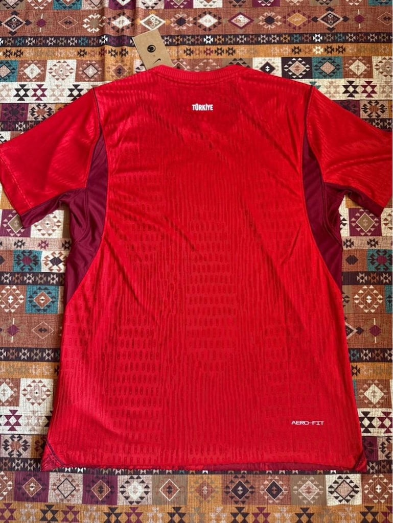 kırmızı türkiye milli takım imzalı futbol erkek unisex forması - 6