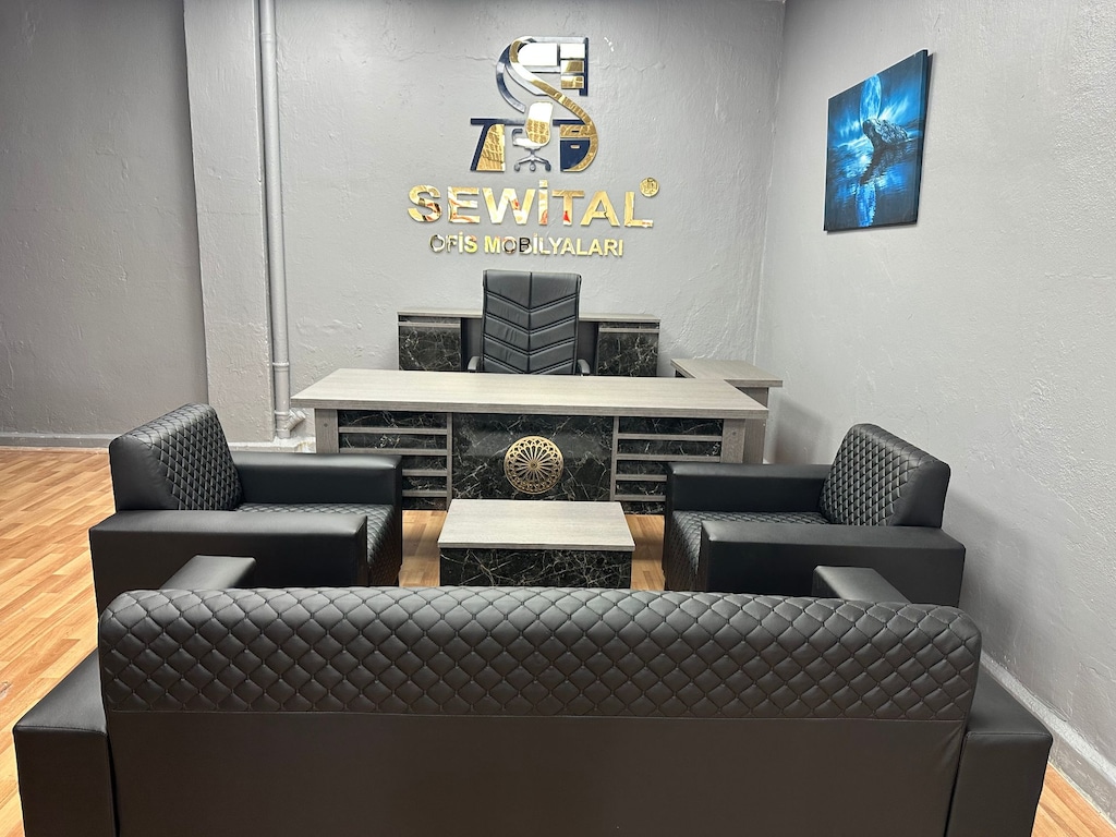 SEWİTAL OFİSTEN GÜNEŞ OFİS TAKIMI KOMPLE SET KANEPELİ 180*80 MASASIYLA - 5