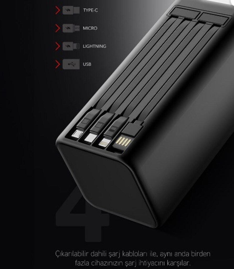 80.000mAh 22.5W PD & QC 3.0 Dijital Göstergeli Powerbank - 2