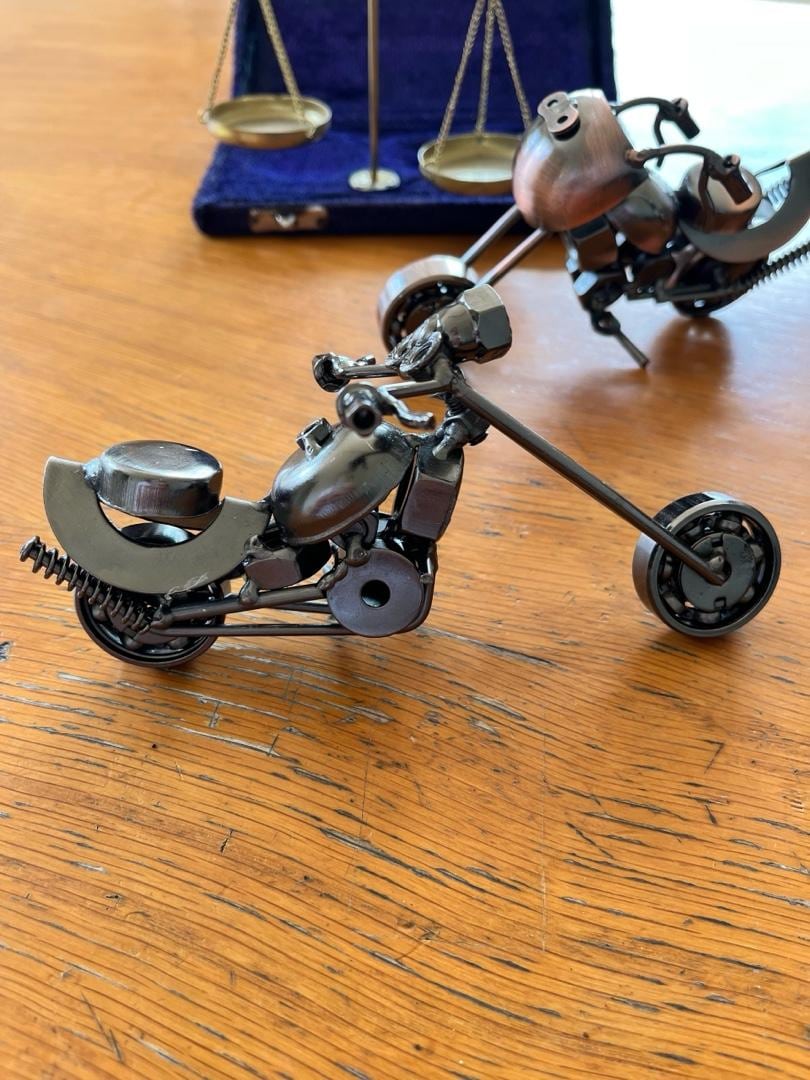 metal motosiklet ve terazi dekoratif set - 4