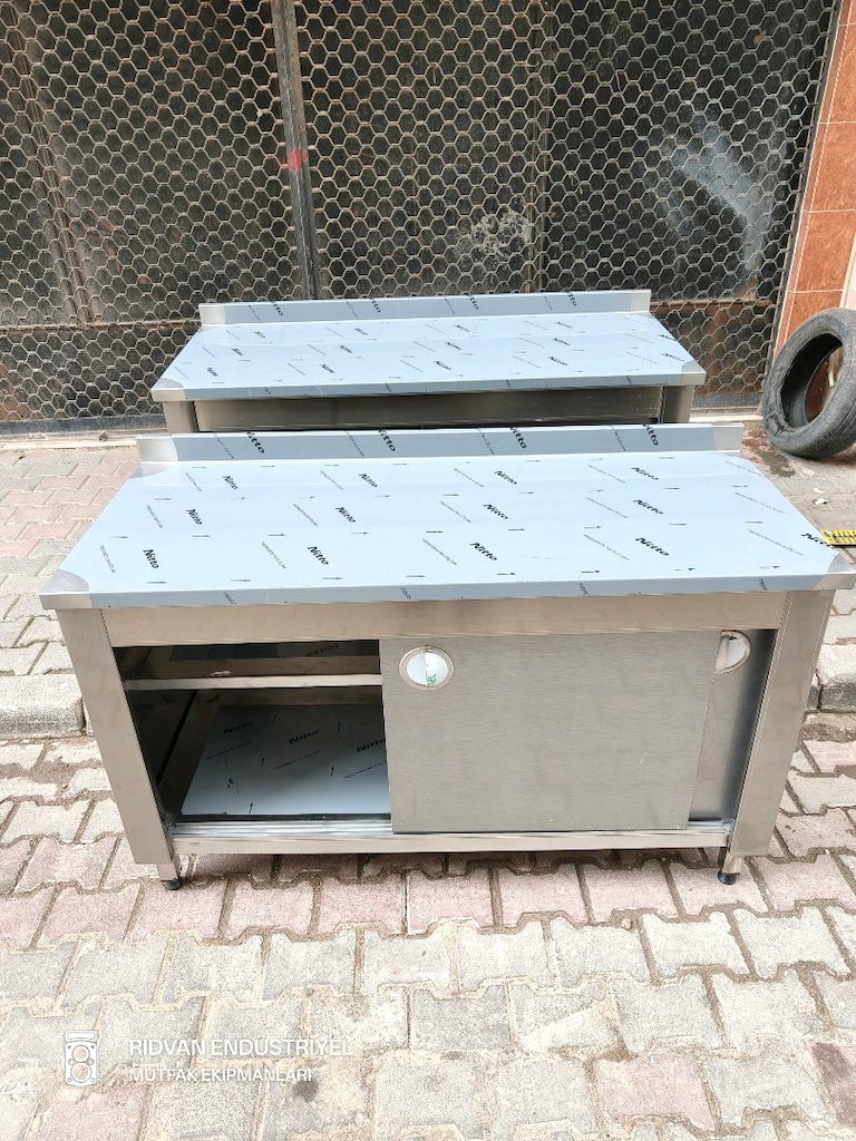 140 cm krom tezgah hazır mutfak krom çalışma tezgahı endüstriyel tezga - 7