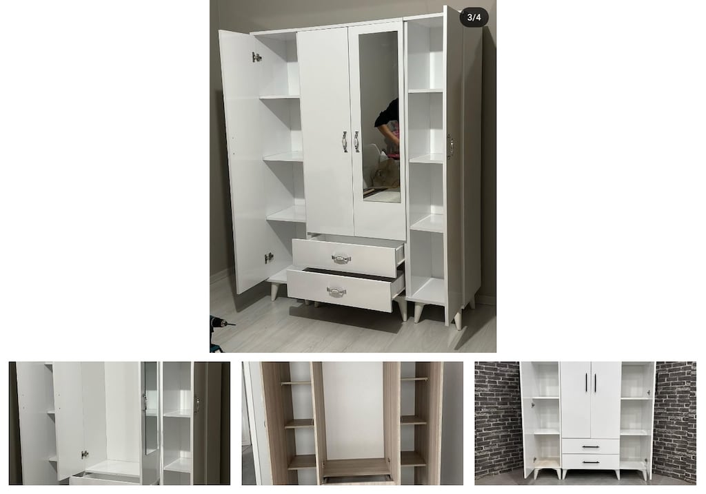 4 kapaklı elbise dolabı eekxbnhvec - 4