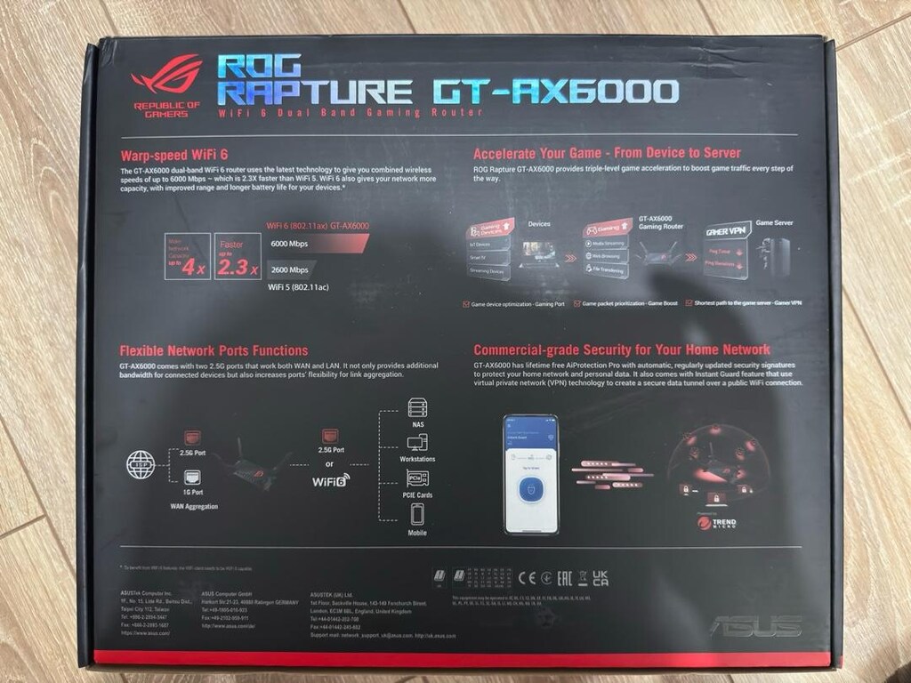ASUS ROG RAPTURE GT-AX6000 wife 6 Dual Bant Gaming Router - 4