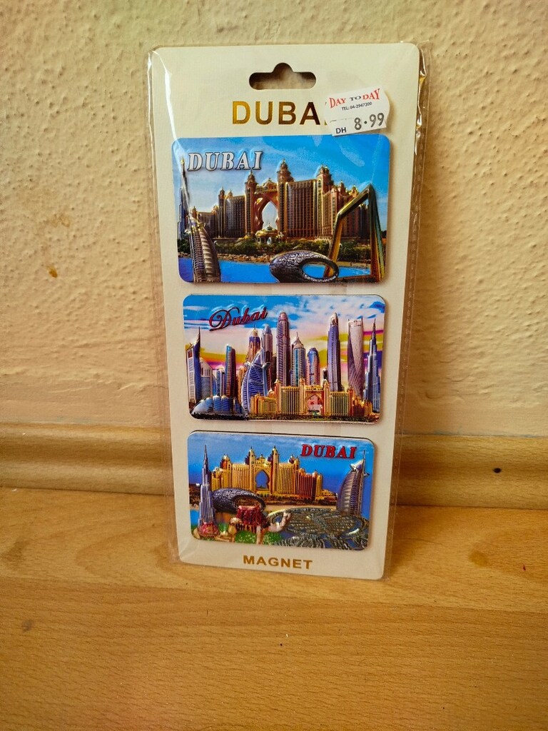 Sıfır etiketli buzdolabı mıknatıslar Dubai'den alındı. Dubai Burj Khal - 8