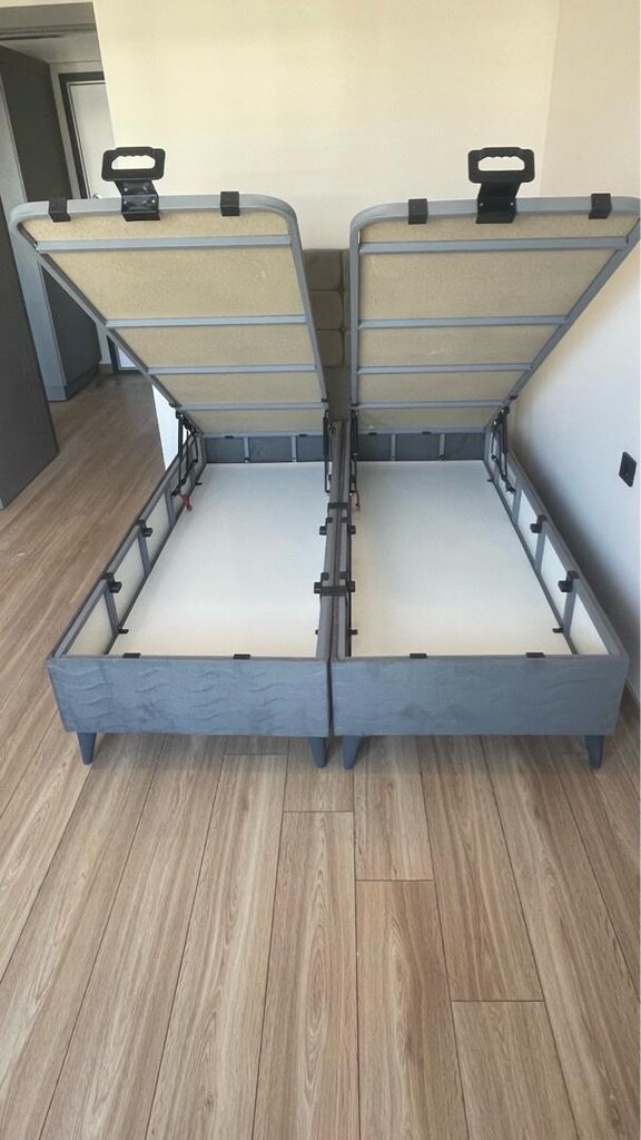 çift kişilik baza başlık pedli ortopedik yatak - 5