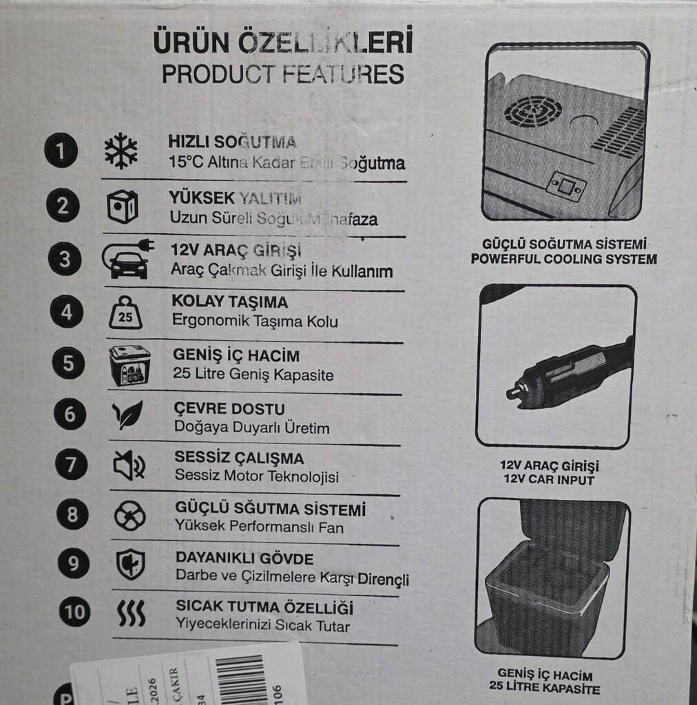 Kale Termos 25 LT 12V Araç İçi Soğutucu Termos. Sıfır. - 13