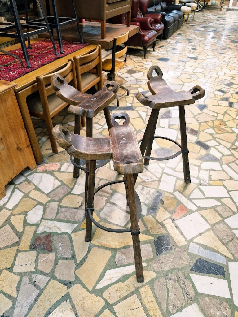 vintage ispanyol bar taburesi. 3 adet. - 3