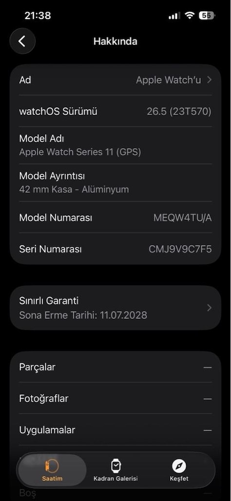 Apple Watch 6 Kordon Seti ve Şarj Kablosu - 6