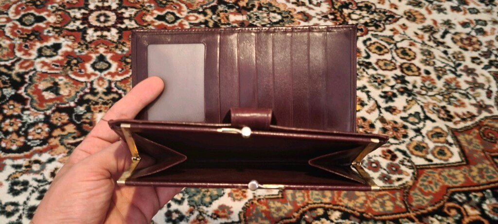 Matraş Hakiki Deri Bordo Uzun Kadın Cüzdanı - 4