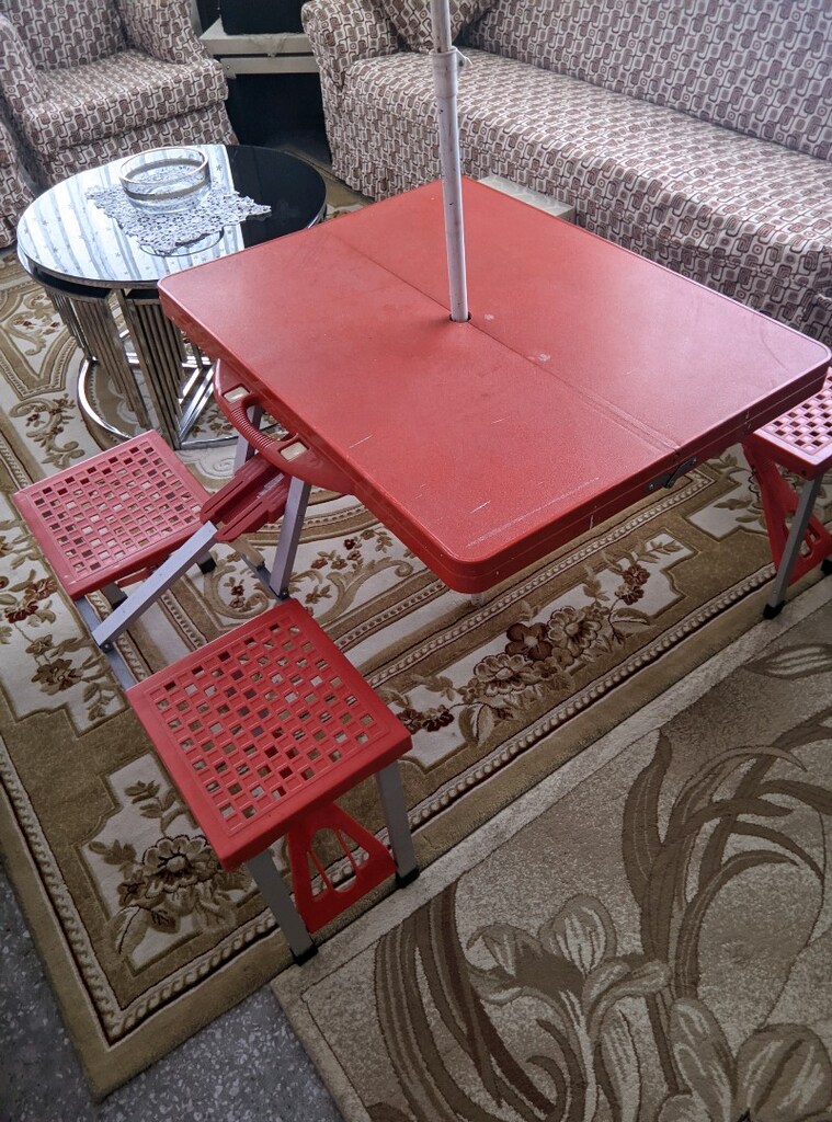 Katlanır kamp piknik masa sandalyesi,sorunsuz uygun fiyata... şemsiye - 4