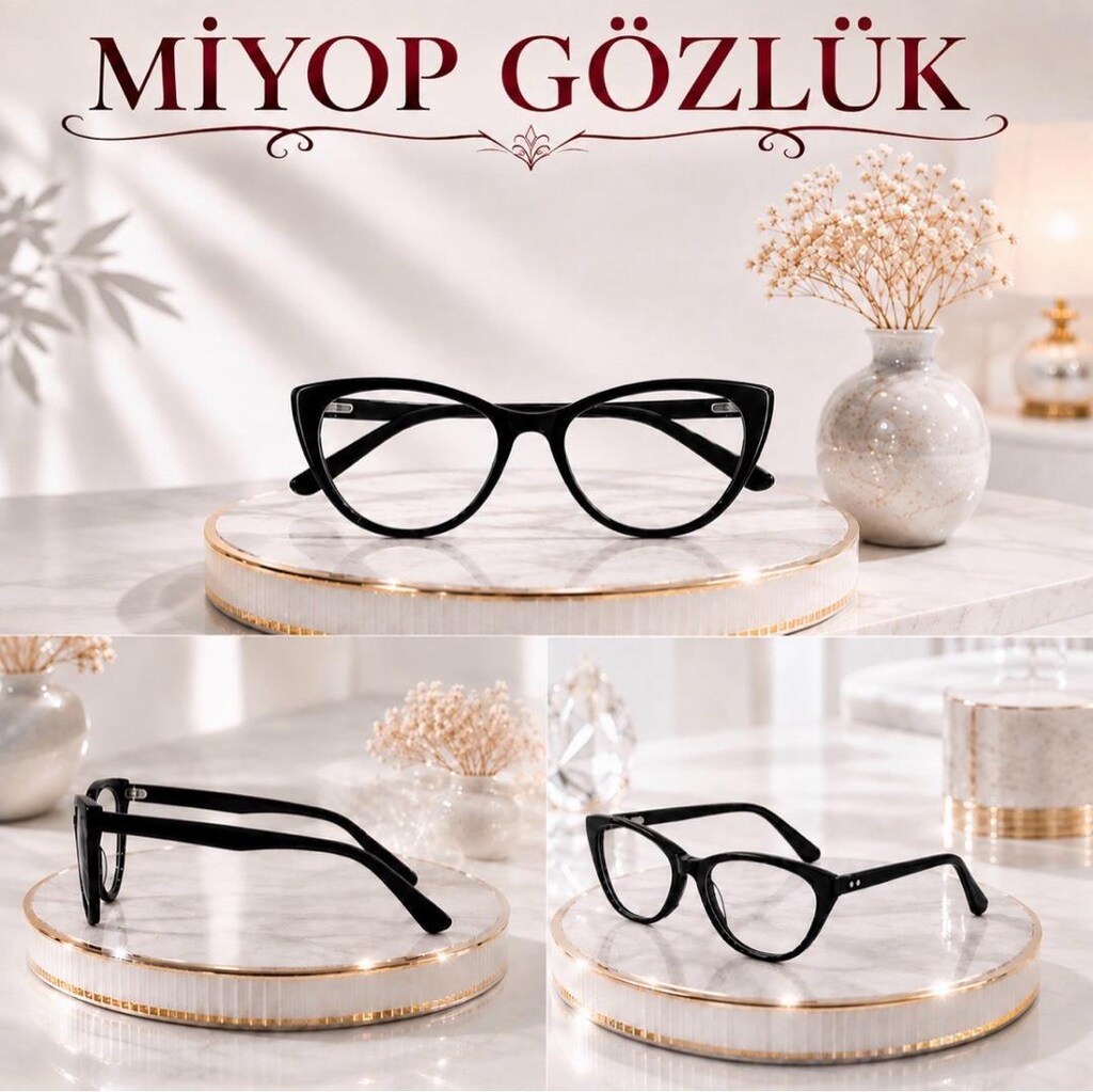 -2.5 Numara Sıfır Cat Eye Bayan Uzak Gözlük - 4