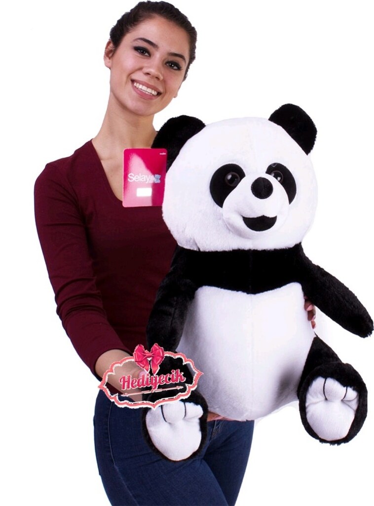 PELUŞ PANDA KALİTELİ 60 CM BÜYÜK BOY HEDİYELİK SIFIR ÜRÜNDÜR - 5