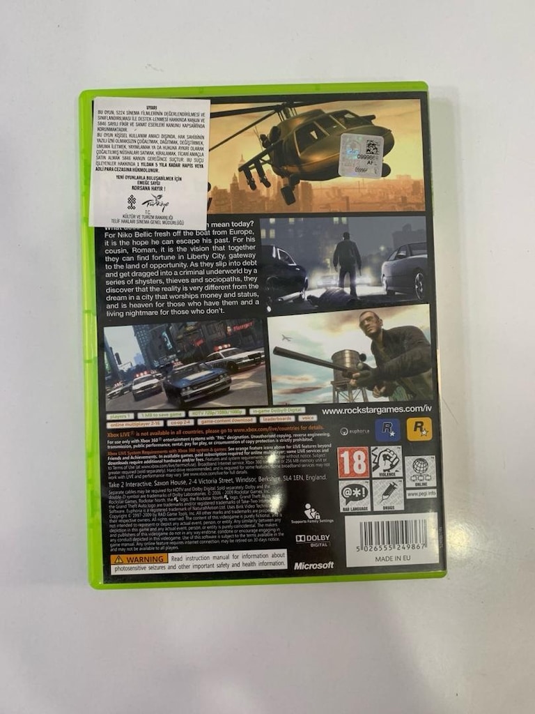 xbox 360 GTa 4 IV oyun cd dvd kutu kitap harita mevcut - 2