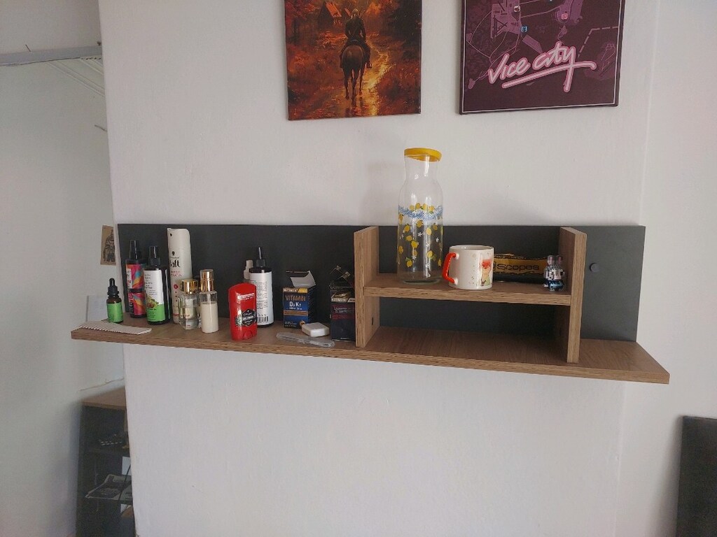 Üç Parça Çalışma masası + kitaplık + duvar rafı - 3