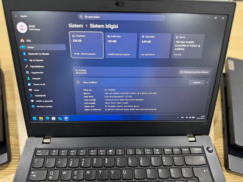 Lenovo ThinkPad L14 i5 11.Nesil 8GB 256GB - 6