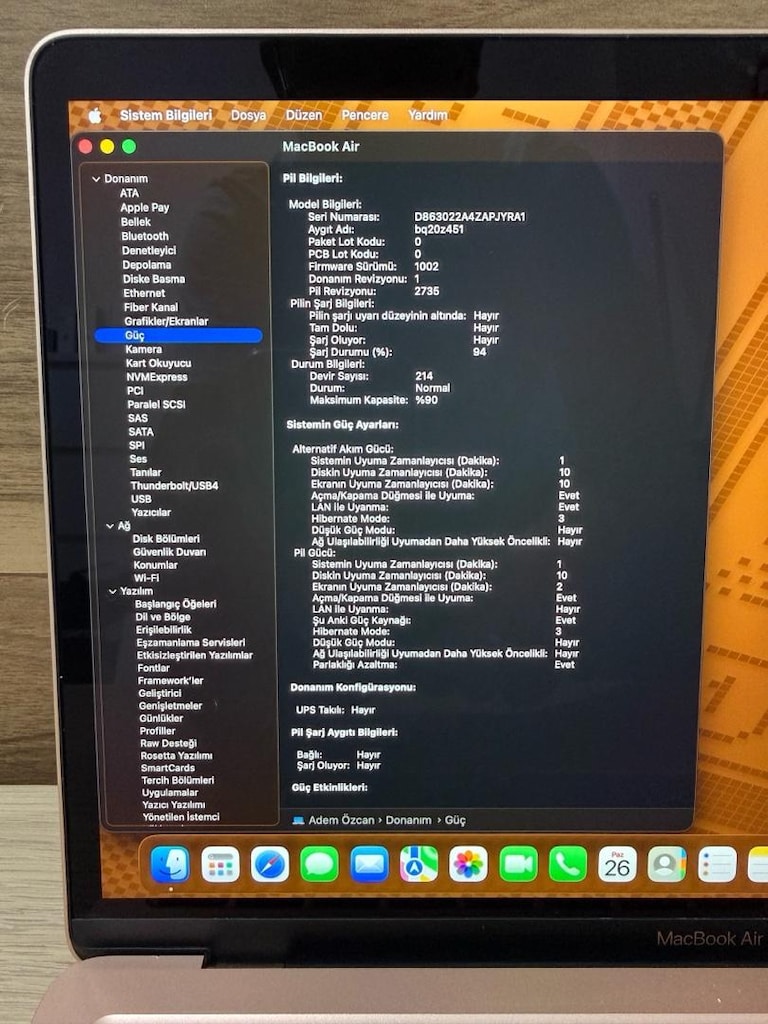 MacBook Air / M1 / 13 inç / 8 GB Ram / 256 GB Ssd - 3