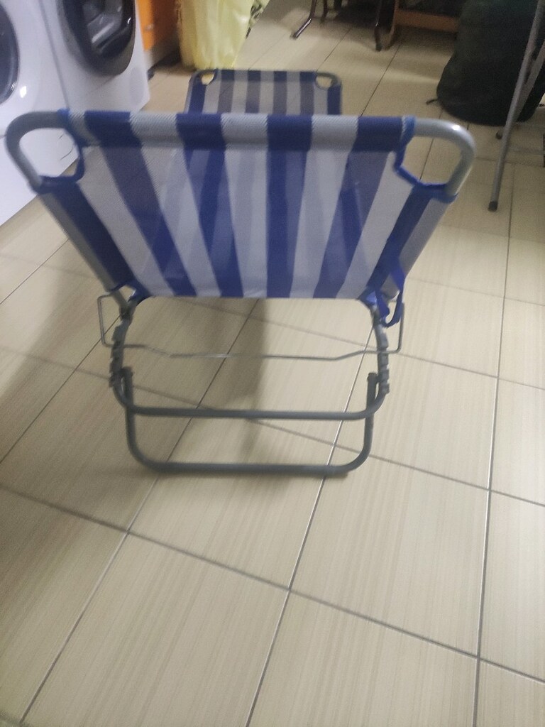 Katlanır Şezlong Beyaz Mavi - 3
