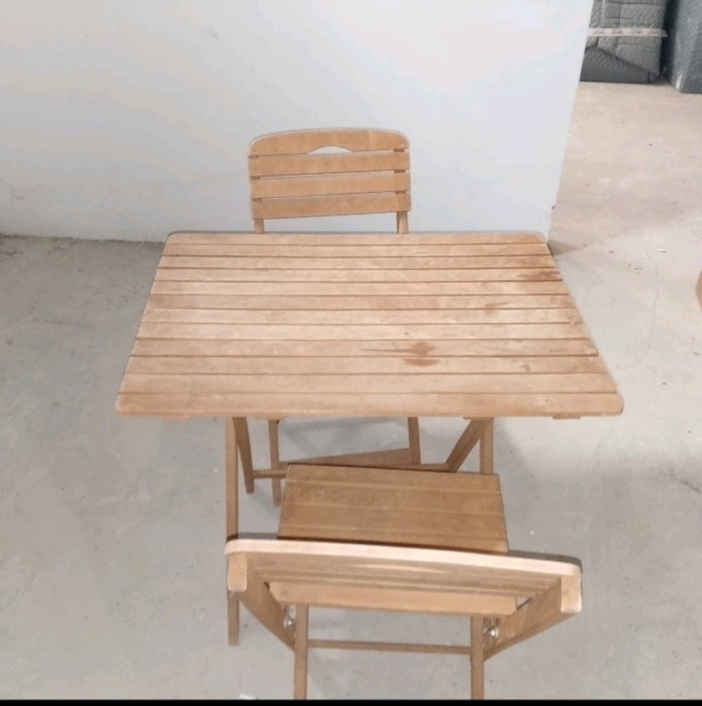 katlanabilir Ahşap Mutfak balkon masası ve sandalyesi - 2