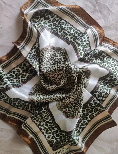 SATEN LEOPAR FULAR BANDANA ŞAL 40x40