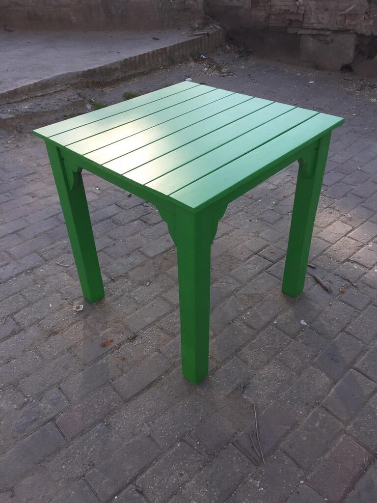 Ahşap masa yeşil - 3