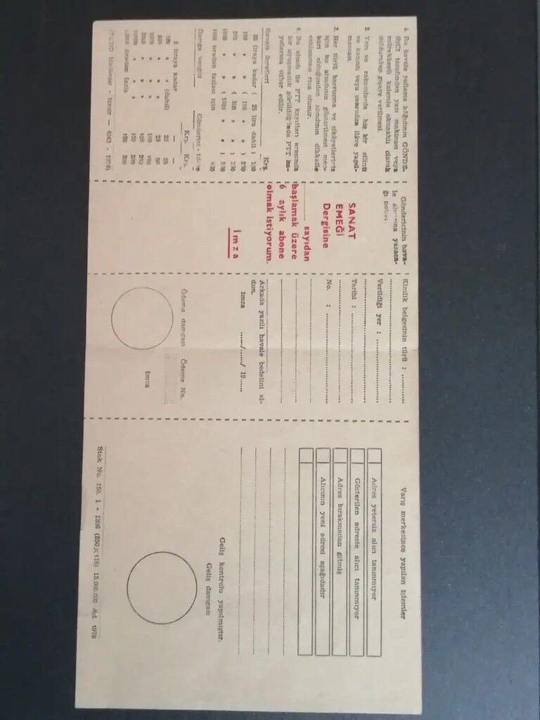 NOSTALJİK HAVALE YOLLAMA KÂĞIDI - 2
