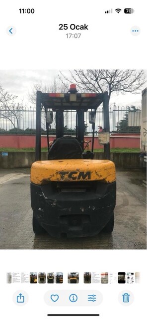 2,5 tonluk TCM forklift fortif portif 2008 model 12800 saatte 4nolu