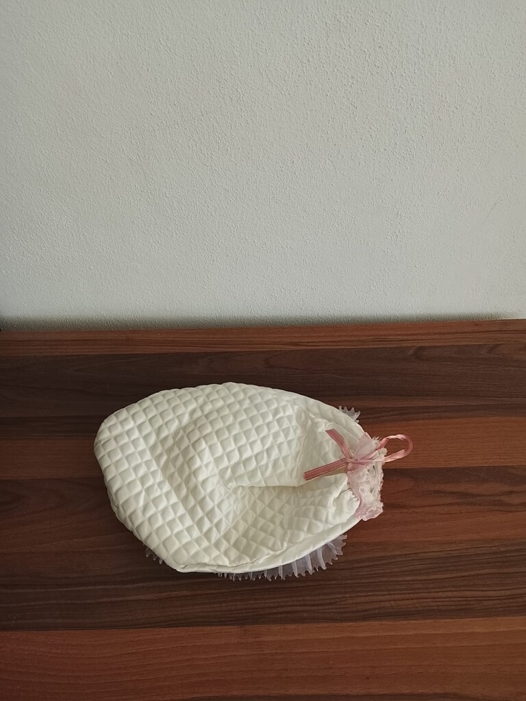 Saten Tüllü Gelin Takı Kesesi / Büzgülü Çeyiz Torbası