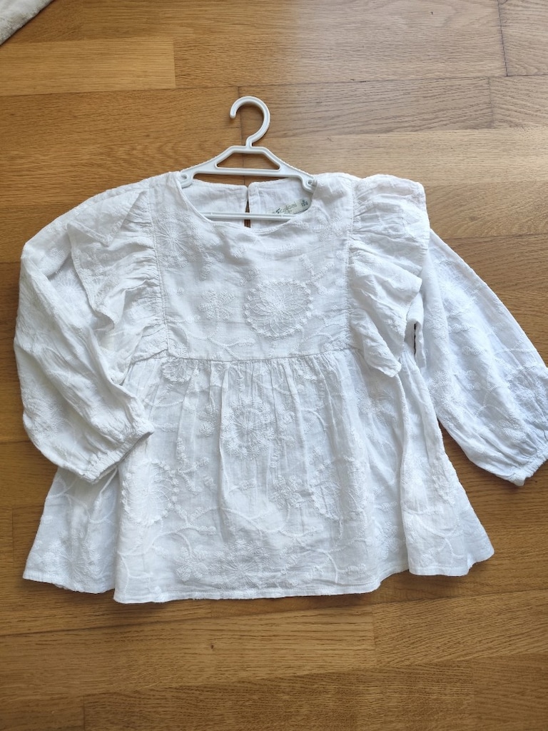 FİSTO BRODE detaylı kız çocuk bluz 7 8 YAŞ ZARA HM MANGO
