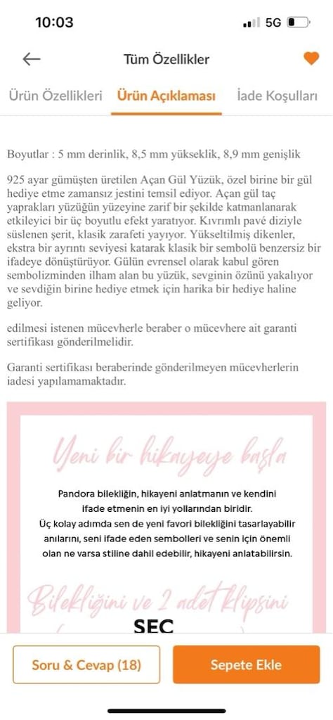 HARİKA PANDORA GÜMÜŞ YÜZÜK - 3