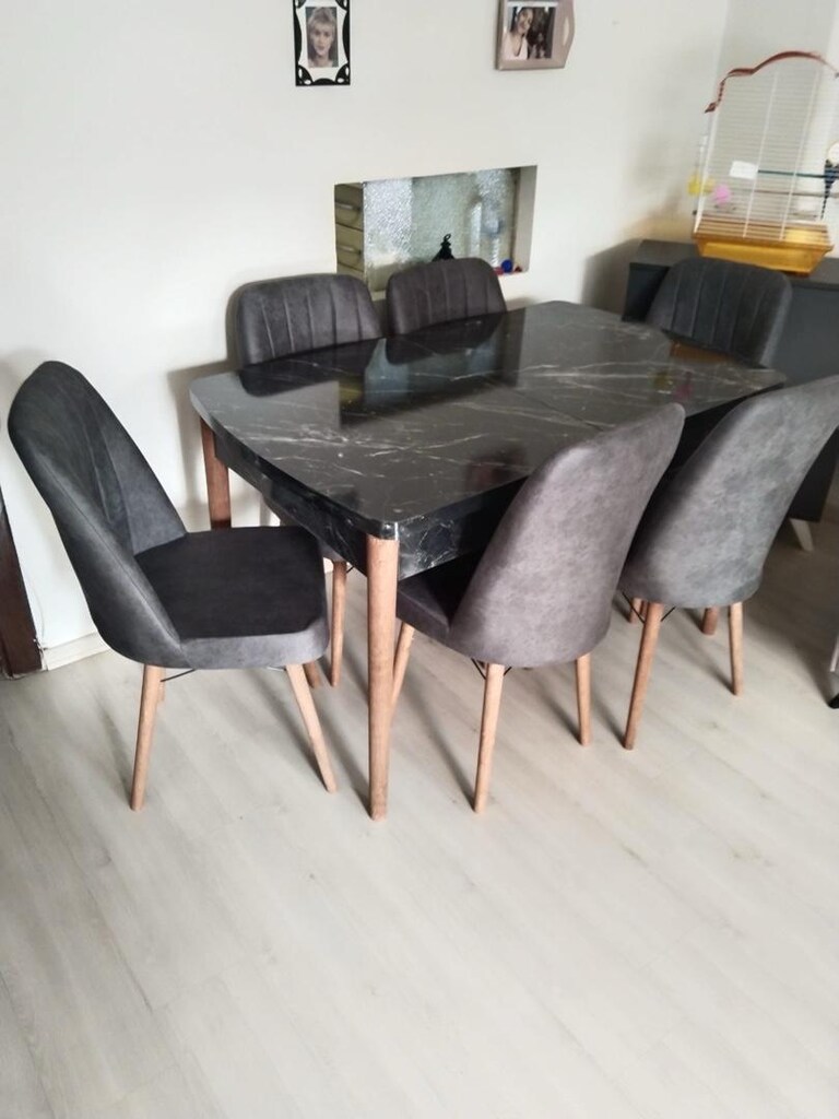 masa sandalye takımı 6 sandalye 1 masa renk seçenekleri mevcut - 12