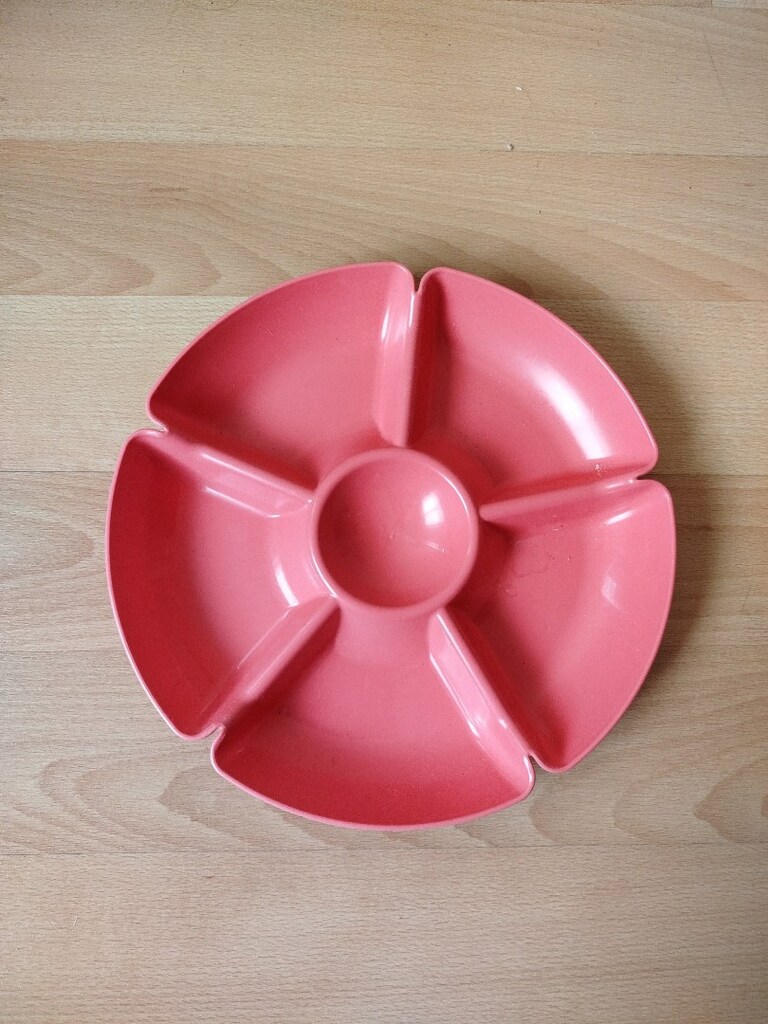 Plastik 6 gözlü kahvaltı, çerez, kuruyemiş, şeker kabı 28 cm - 3