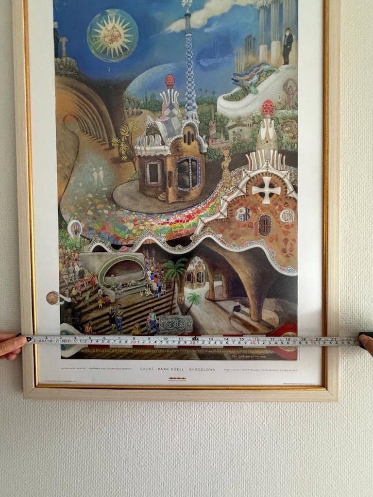 Barcelona Park Güell’den Çerçeveli Antoni Gaudi Mimari Posteri - 3