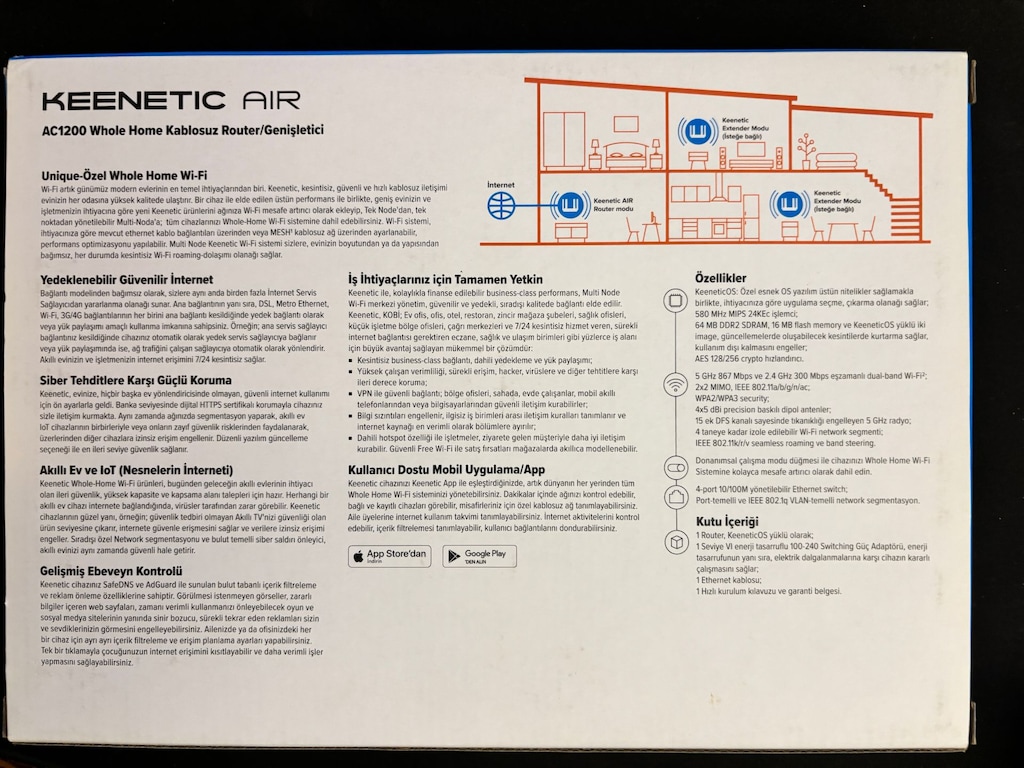 Keenetic Air AC1200 Whole Home Wi-Fi Router / Genişletici (Kutulu) - 2