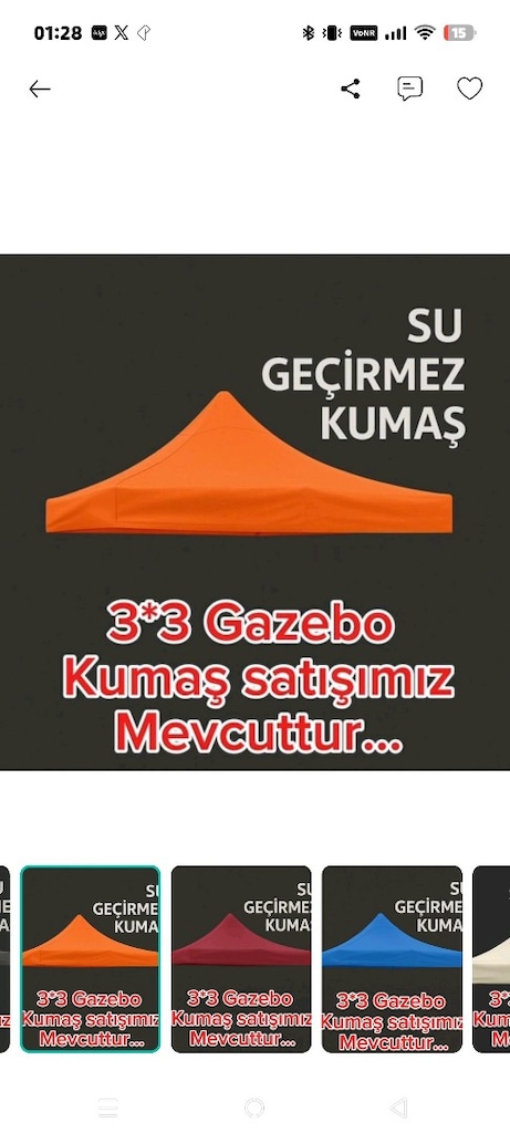 Gazebo 3*3 çardak bezi - 4