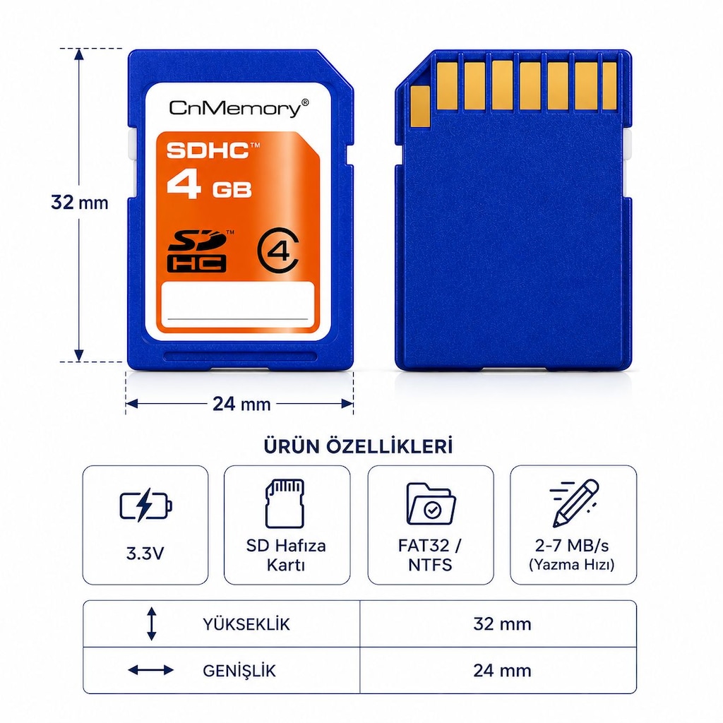 4 GB SDHC Class 4 Hafıza Kartı Secure Digital Flash Memory card - 4