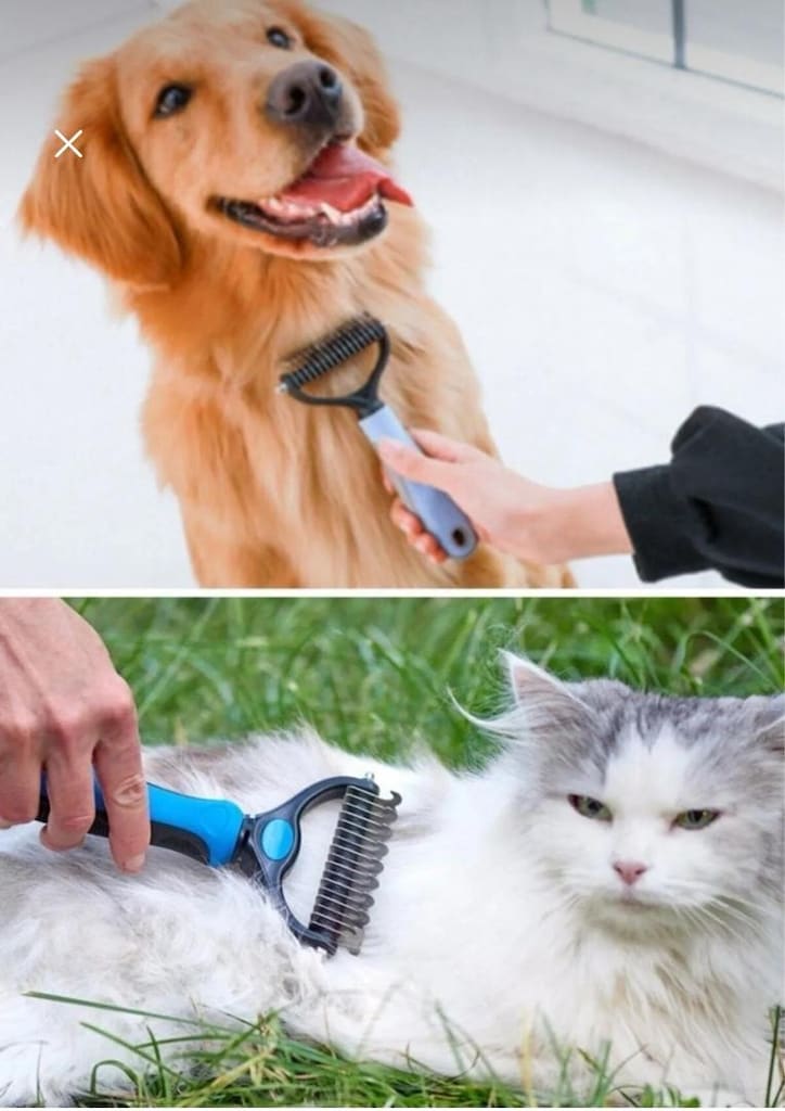 plastik saplı metal kedi köpek bakım tüy topak kıtık açıcı tarak