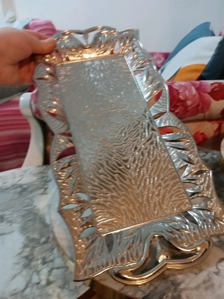 gümüş sunum tepsi - 2