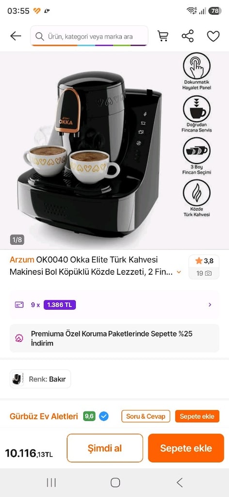 Arzum Okka Közde Türk Kahve Makinesi - 9