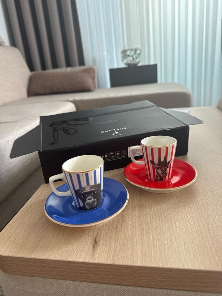 Porland Wild Life coffee set 4 parça