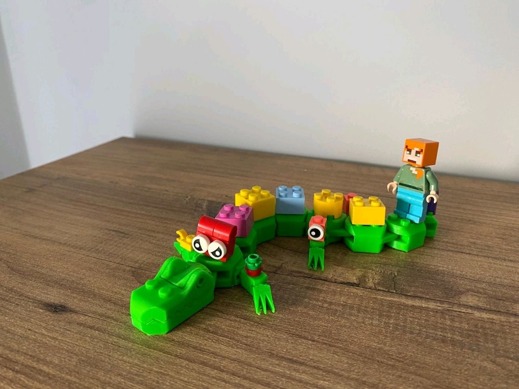 Orijinal lego uyumlu eklemli timsah 22 cm. - 2