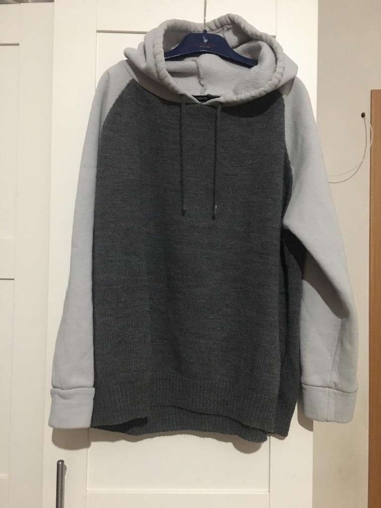 TrendyolMilla Gri Kapüşonlu Sweatshirt m - 4