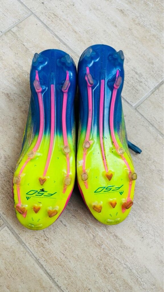 Orijinal Adidas F50 Elite FG (Mavi-Pembe-Yeşil Seri) - 3