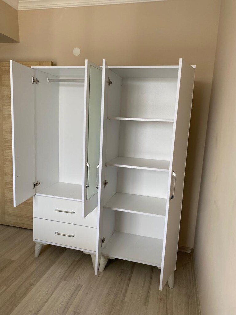 4 kapılı aynalı gardrop elbise dolabı - 4