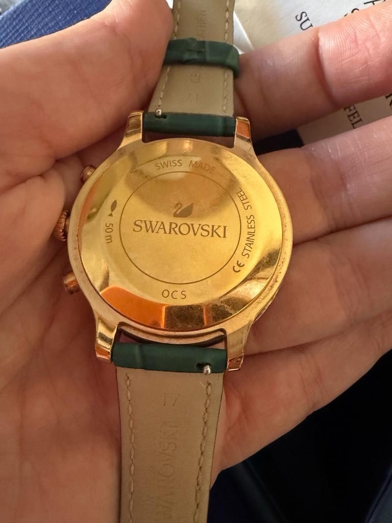 Swarovski Yeşil Kronograf Saat - 4