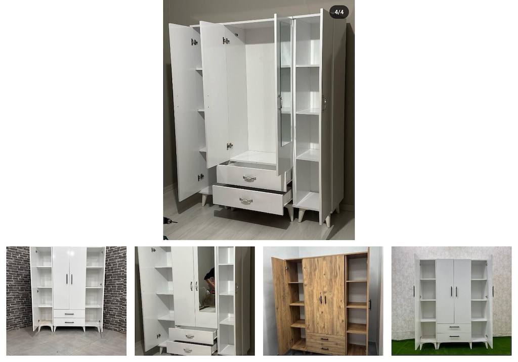 4 kapaklı elbise dolabı kqwncappkn - 2