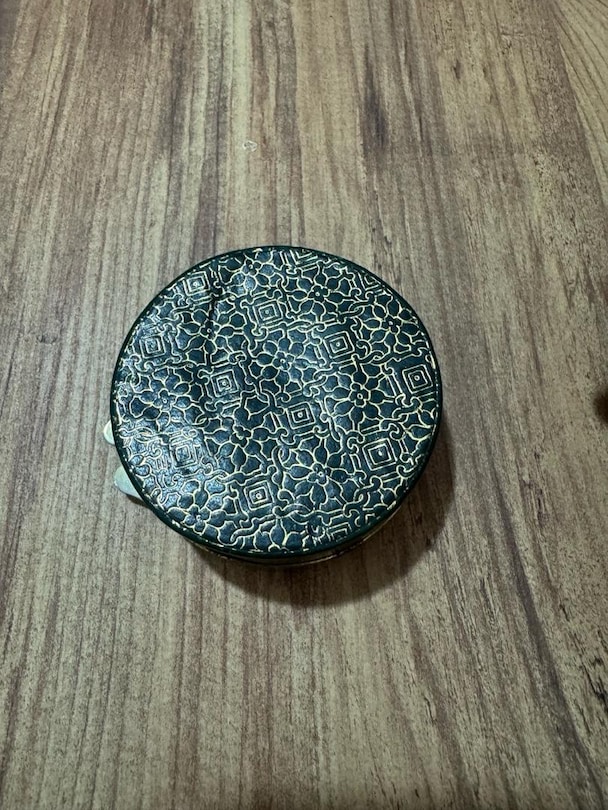 Vintage Retro Desenli & Gold Detaylı Metal Mücevher & Kadife Takı Kutu - 9