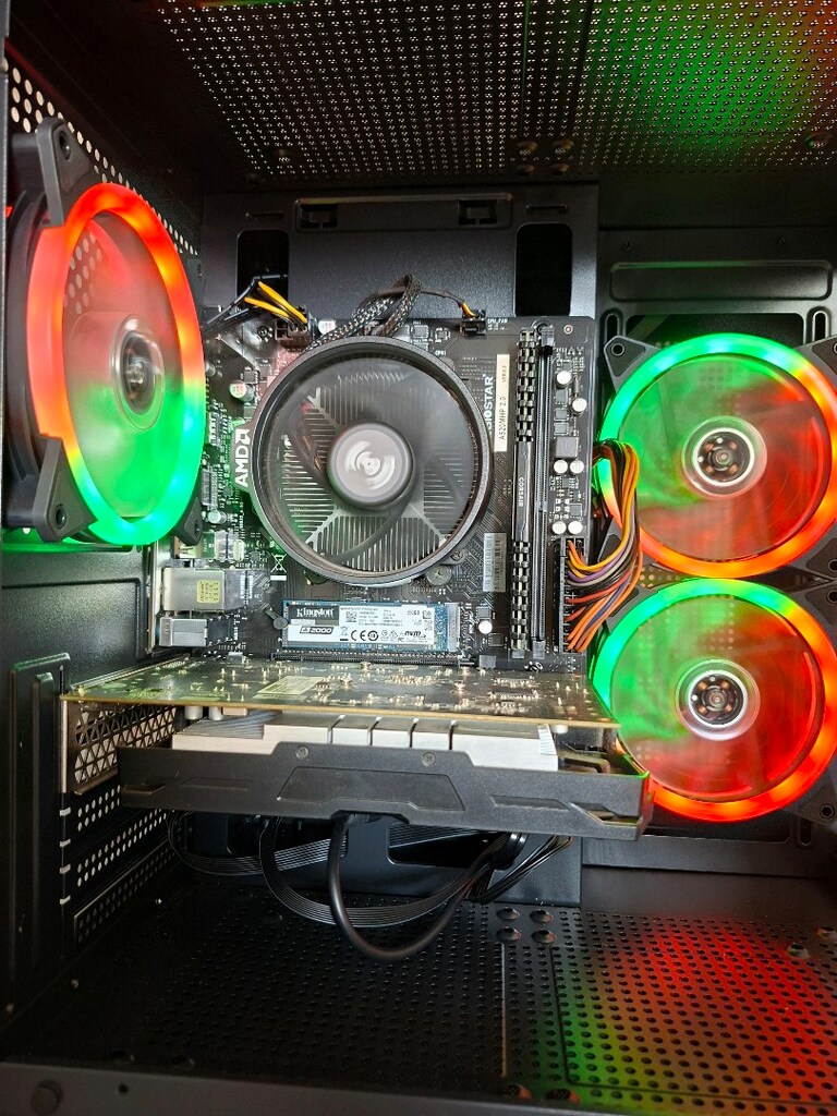 ryzen 5 2600 ve gtx 1050 ti 4 gb m.2li akvatyum gaming kasa. - 2