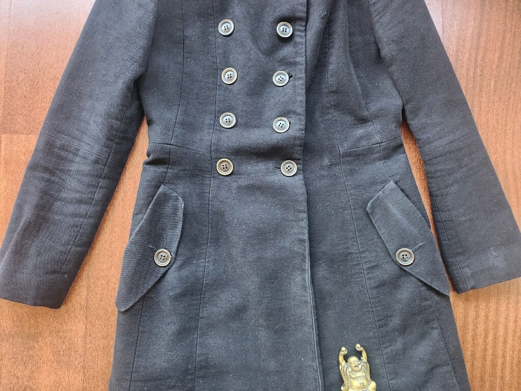 MANGO SUIT PETIT SİYAH PAMUK KABAN - 9