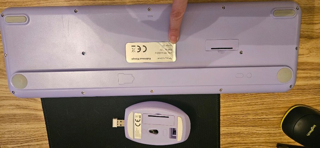 lila retro kablosuz klavye mouse seti - 2
